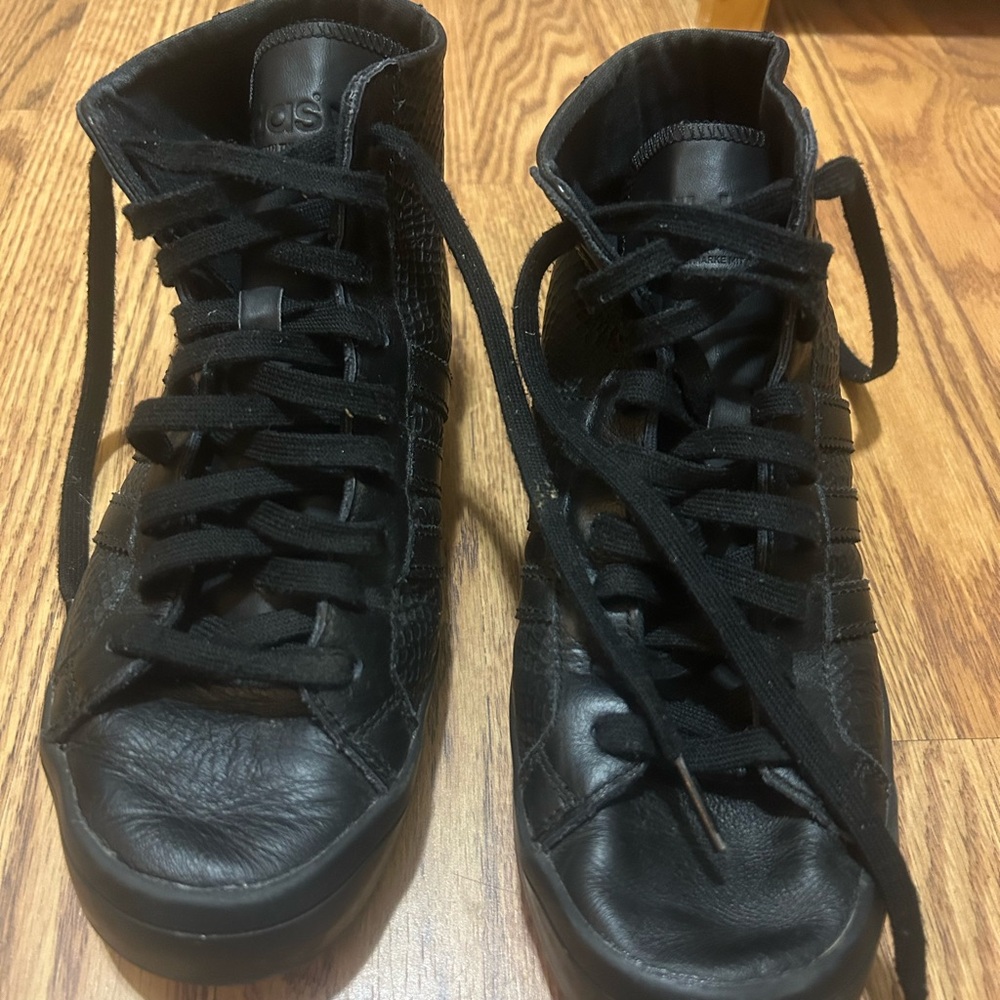 adidas women Black Leather Sneakers
